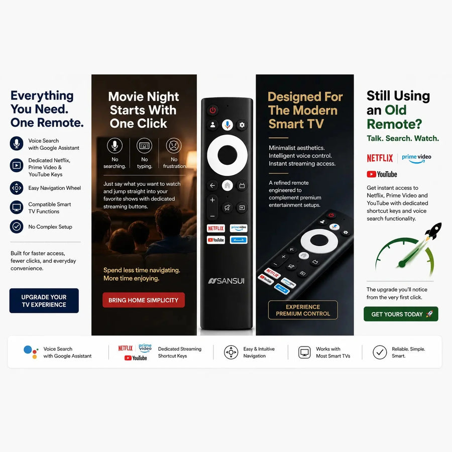 Sansui Google tv remote ( Voice command ) - Symphora