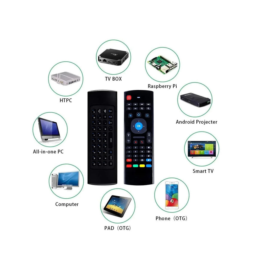 Air Fly Mouse Universal Remote with Keyboard & Intelligent IR Learning - Symphora