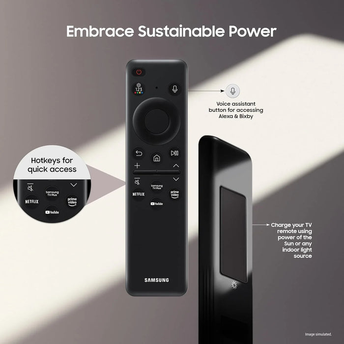 Samsung original ( Solar powered ) tv remote for Crystal 4K Vista Pro UA43UE86AFULXL - Symphora